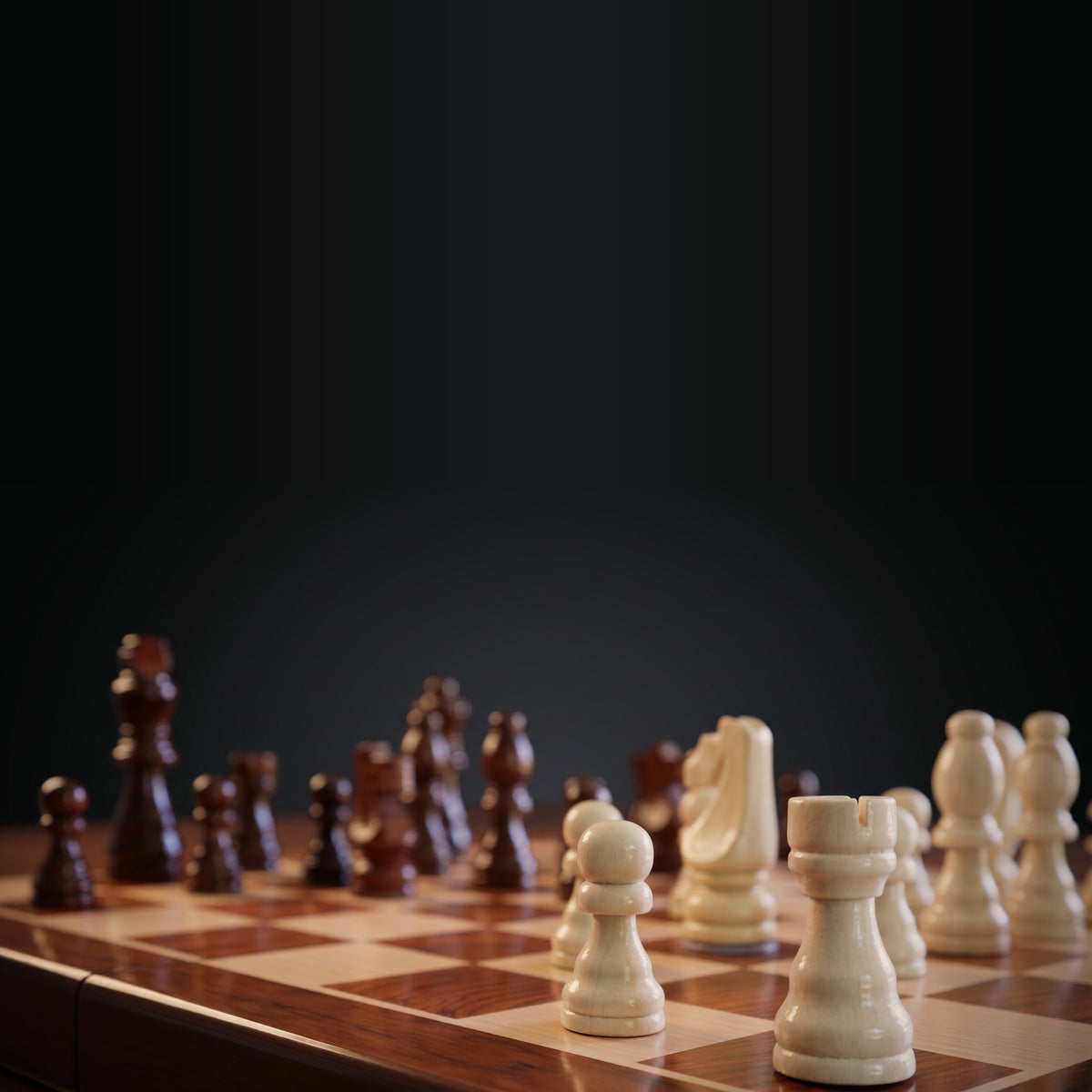 Échiquier pliant en bois avec pièces aimantées – Gambit