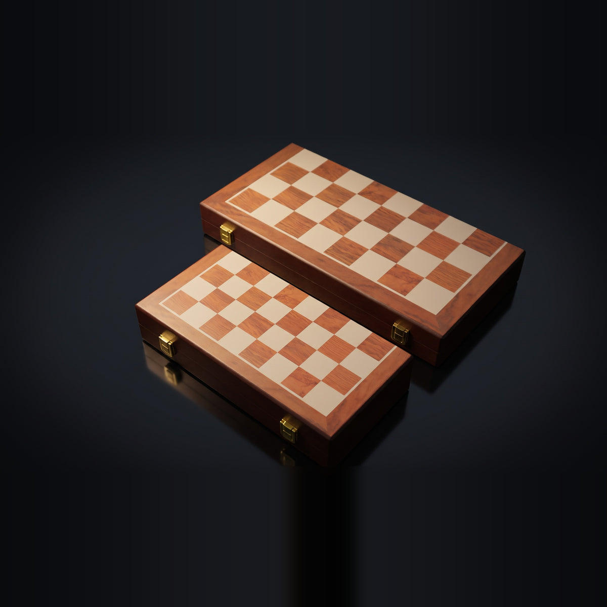 Échiquier pliant en bois avec pièces aimantées – Gambit